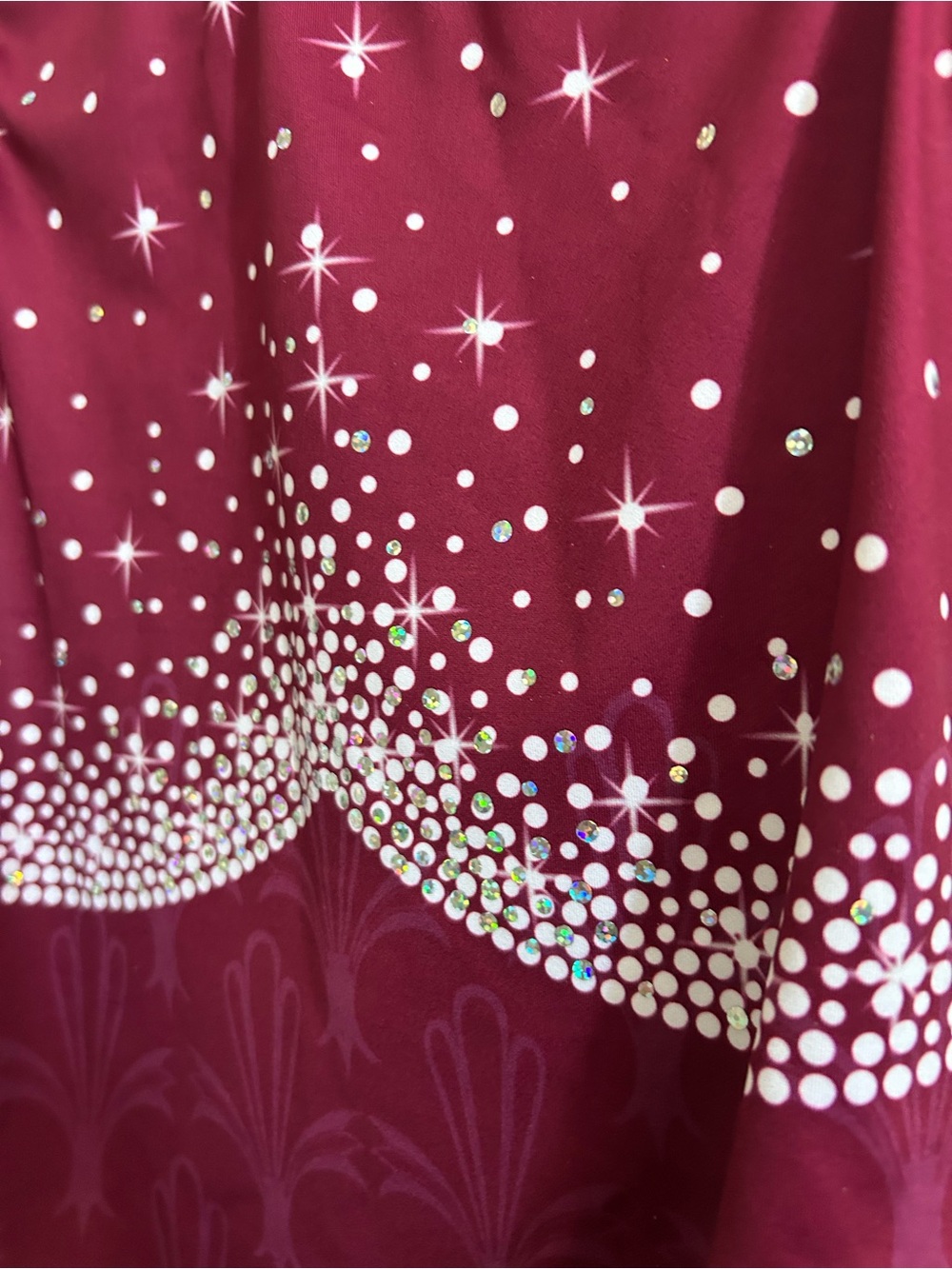 GK Maroon Gymnastics Leotard with White Starburst Detail - Adult Medium - Picture 5 of 7